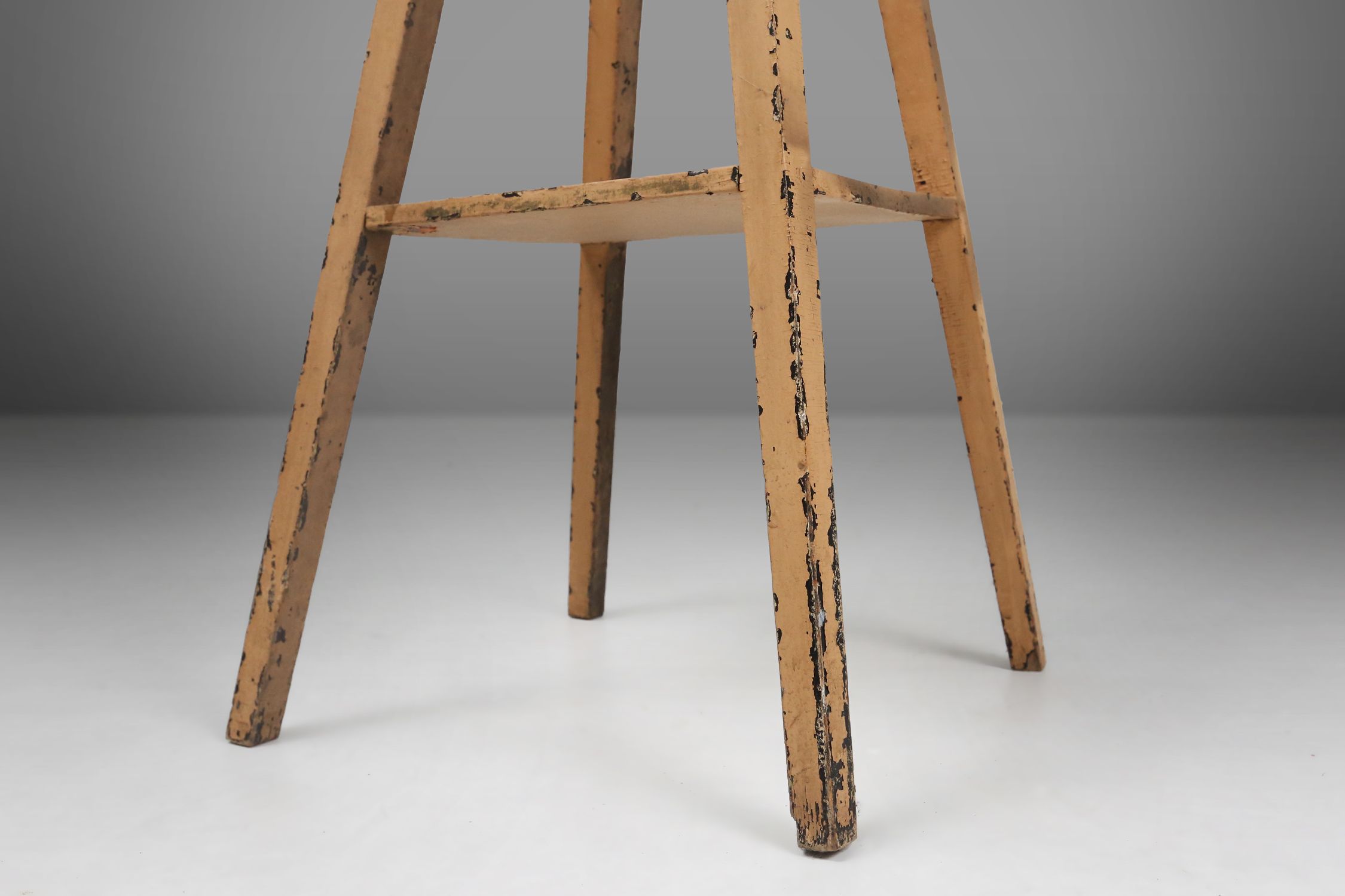 Elegant industrial console in wood with rich patina, France, 1900thumbnail